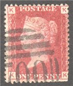Great Britain Scott 33 Used Plate 125 - KK - Click Image to Close